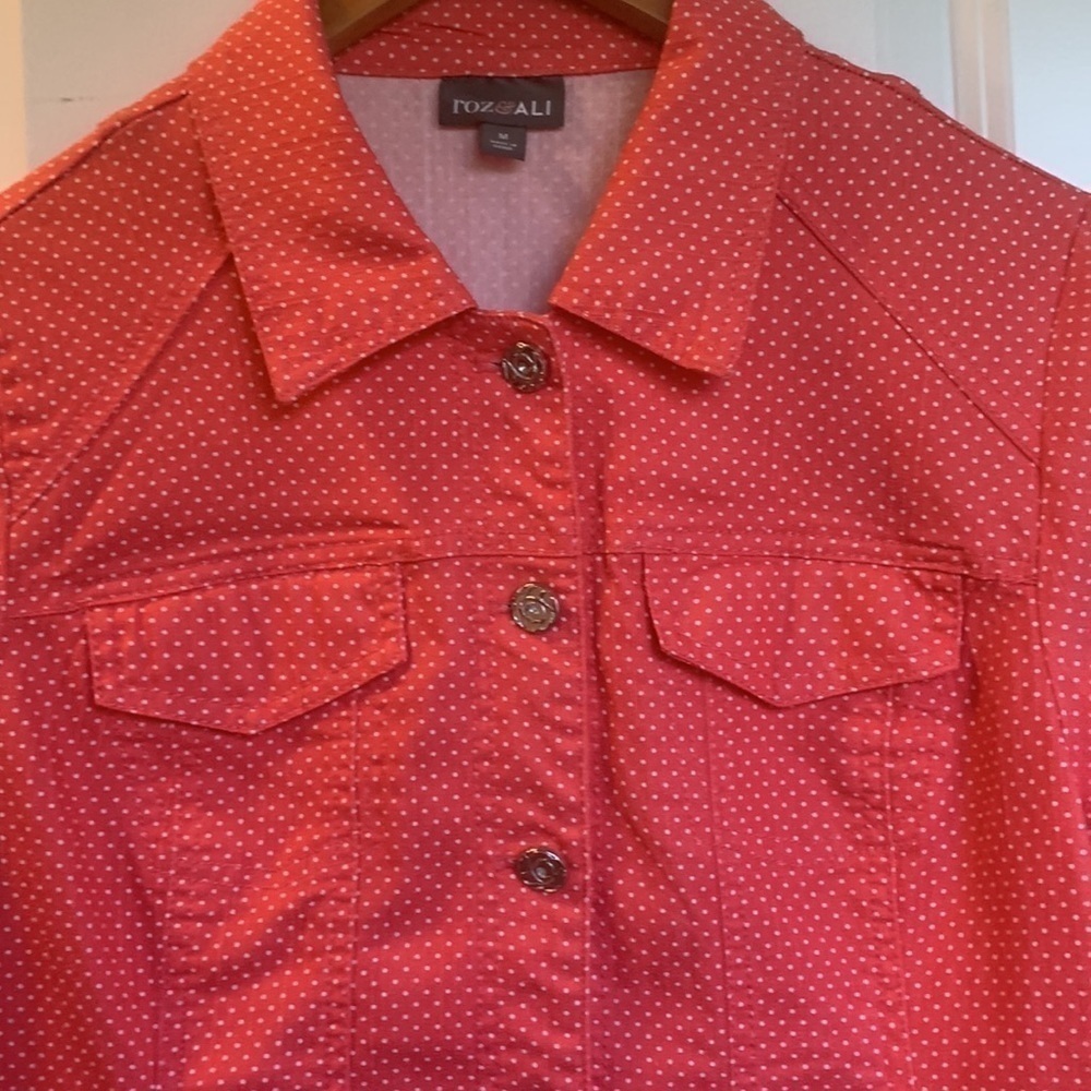 Roz & Ali Polk-a-dot Jacket Size Medium